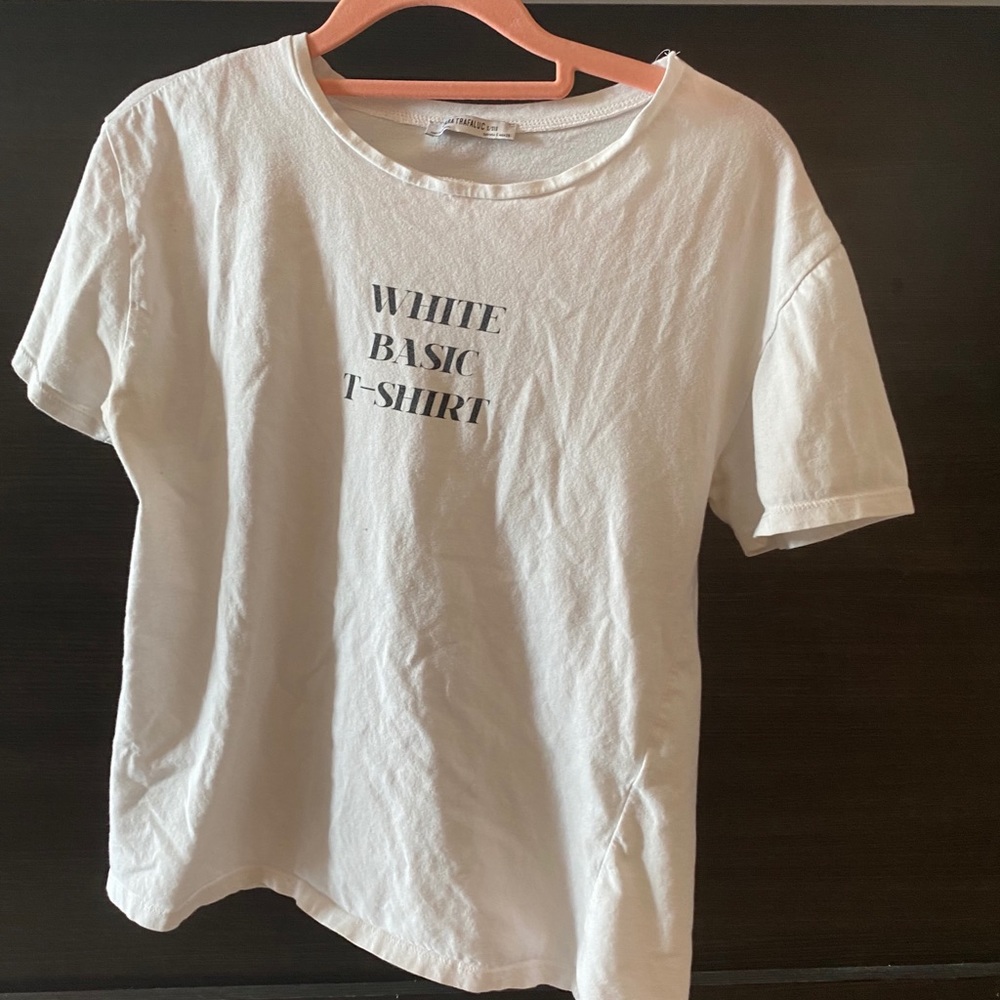 Zara White Basic Tee Size Small